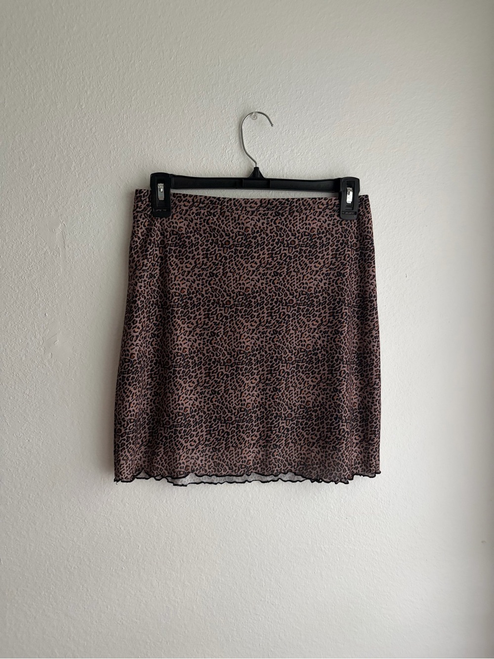 Leopard Print Mini Skirt - Brown/Black - Picture 3 of 5